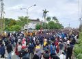 Lautan Massa Tumpah Ruah, Gabungan Mahasiswa, Ojol dan Warga Demo di DPRD Provinsi Bengkulu
