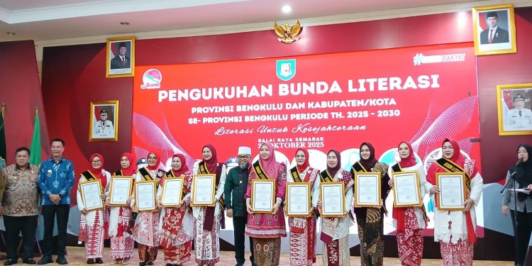 Gubernur Helmi Hasan Kukuhkan Bunda literasi Kabupaten Kota se-Provinsi Bengkulu