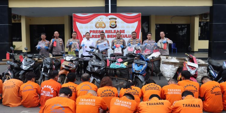19 Pelaku Kriminal Diringkus Polresta Bengkulu Selama Operasi Musang Nala 2025