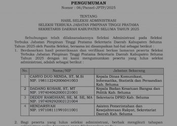 4 Calon Sekda Seluma Lulus Seleksi Administrasi, 2 Peserta Dinyatakan Gugur
