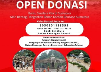 Bupati Seluma Ajak Warga Bantu Korban Bencana di Sumatera, Pemkab Salurkan Donasi Awal Rp100 Juta