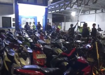 Operasi Malam di Simpang Lima, Polisi Sita 110 Motor Berknalpot Brong