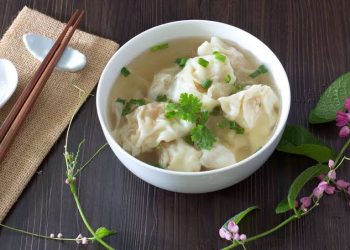 Resep Sup Pangsit Ayam Rebus Kuah Bening Segar dan Praktis