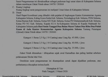 Resmi! Ini Besaran Zakat Fitrah 1447 H di Kabupaten Seluma Tahun 2026